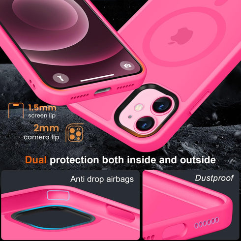 Upgraded Magnetic for iPhone 12 Case/iPhone 12 Pro Case, Compatible with Magsafe, Mil-Grade Protection, Yellowing Resistant, Anti-Scratch, Phone C...