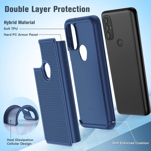 BNIUT for Motorola Moto G Power 2022 Case: Moto G Play 2023 case & Moto G Pure 2021 case - Dual Layer Protective Heavy Duty Phone Cover Shockproof...