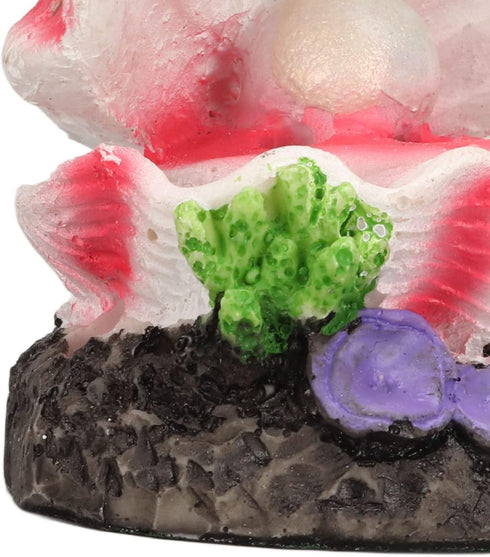 Tnfeeon Aquarium Shell Air Bubbler Decoration Simulation Artificial Resin Fish Reservoir Shell Ornament with Air Bubble Stones...