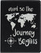 Cute Passport Holder for Women Journey Begins World Map Cute Passport Wallet Gifts for Travelers Laser Engraved Leatherette Passport Holder Black...