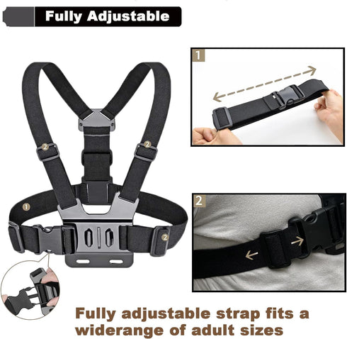 Phone Chest Mount Harness & Head Strap for All iPhones - Stable & Secure - Hands Free - Travel Accessories Kit for Filming Video, POV/VLOG, Fishin...