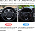 Car Steering Wheel Cover, Anti-Slip Soft Stretch Breathable Waterproof Weatherproof Durable Leather Automotive Wheel Cover Protector, 14.5-15 Inch...