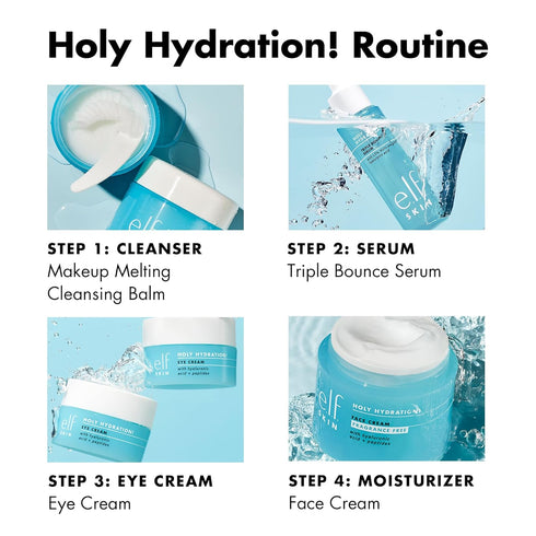 e.l.f. SKIN Holy Hydration! Triple Bounce Serum, 1.7% Hyaluronic Acid Serum For Plump, Bouncy Skin, Great For Hydrating Dry Skin...