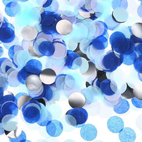 TecUnite Round Tissue Paper Table Confetti Dots for Wedding Birthday Party Decoration, 1.76 oz(White Blue Confetti,2.5 cm)...