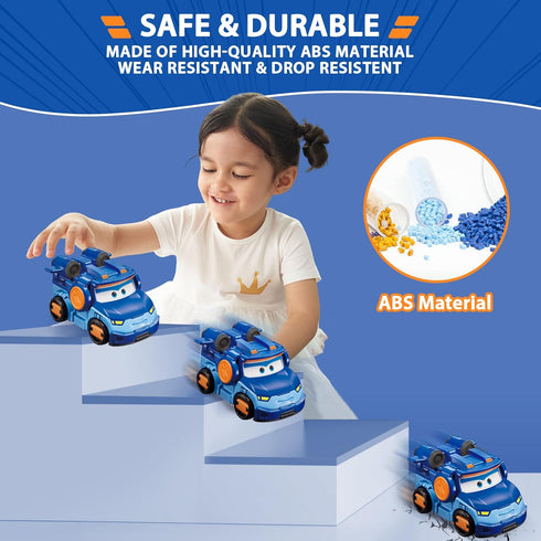 Super Wings Transformer Toys 5" Action Figure Supercharged Tobot Leo, 3 in 1 Rescue Bots Transforming Airplane Car Robot Toys, Educational Toys fo...