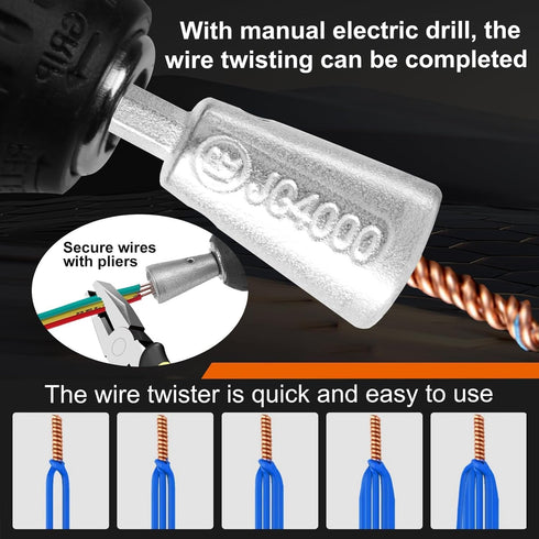 Wire Twister Tool for Drill, wire nut twister, Drill Wire Twister, Wire Twister Wire Connector Wire Twisting Tool, 3pcs Wire Twister Tool and 60pc...