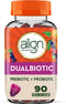 Align DualBiotic, Prebiotic + Probiotic for Women and Men, Help Nourish and Add Good Bacteria for Digestive Support, Natural Fruit Flavors, 90 Gum...