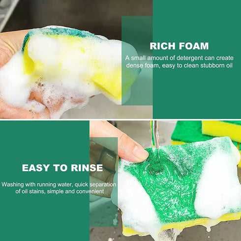 Individually Wrapped Sponges, Kitchen Dishwashing Sponge Bulk, Non Scratch Dishes Scouring Pad Dishcloth, Odor-Free Sponge Wipes for Household Cle...