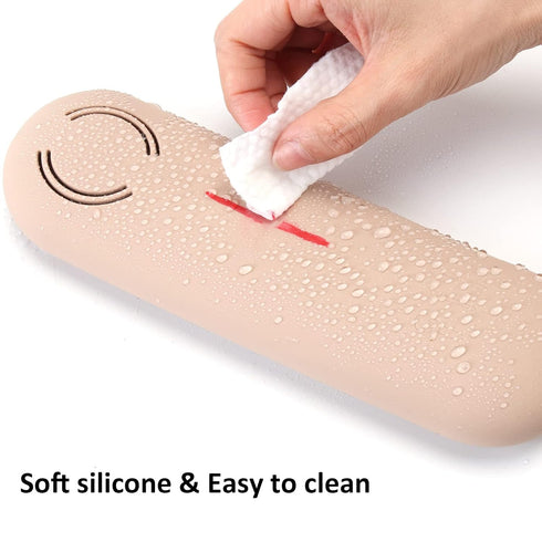 Large Silicone Makeup Brush Holder and Makeup Sponge Holder Set, Makeup Brush Bag, Blender Case Organizer, Powder Puff Case with Sponge & Brushes ...