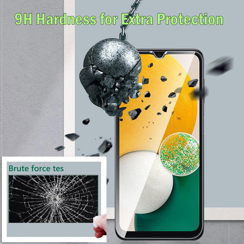 3 Pack Screen Protector Compatible for Samsung Galaxy A13 4G / 5G / LTE with 3 Pack Camera Lens Protector, Ultra HD Tempered Glass, 9H Hardness, A...