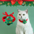 Pet Christmas Handmade Bow Tie, 2pcs Cats and Dogs Xmas Scarf Collar Bow Ties, Adjustable Pet Towel Bibs, Winter Knitted Cat Bow Ties for Dressing...