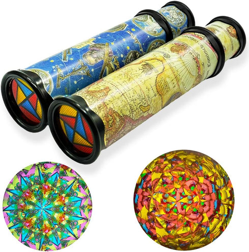 2 Pack Classic Kaleidoscope Toy,Magic Rotating Kaleidoscope,Stretchable Long World Kaleidoscope,Educational Toy Kaleidoscope for Children Gifts...