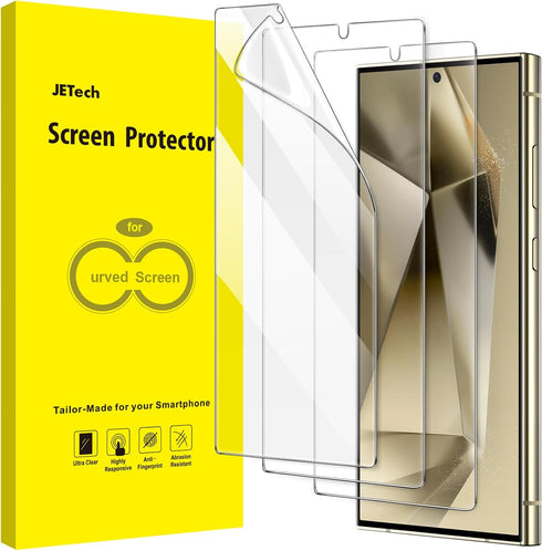 JETech Screen Protector for Samsung Galaxy S24 Ultra 5G 6.8-Inch, Flexible TPU Film, Fingerprint ID Compatible, Easy Installation, HD Clear, 3-Pac...