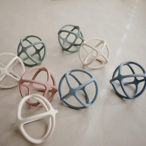 mushie Silicone Baby Teether Ball Toy (Dried Thyme)...