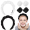 6Pcs Sponge Spa Headband for Washing Face Black Skincare headband Face Wash Headband White Makeup Headband and Wristband Set for Face Washing Wome...