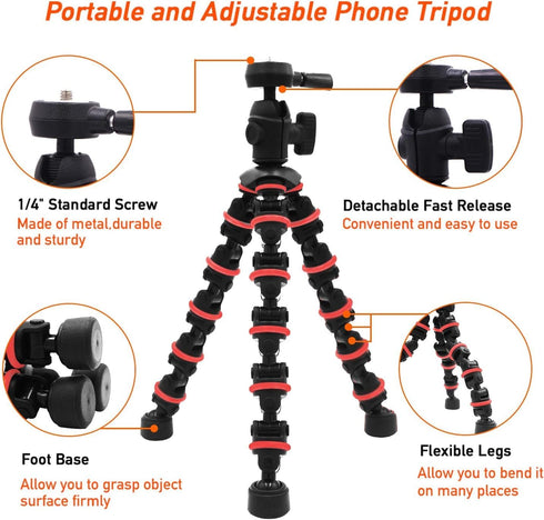 Phone Tripod, Linkcool Octopus Tripod with Wireless Remote Phone Holder Mount Use as iPhone Tripod, Cell Phone Tripod, Camera Tripod, Travel Tripo...