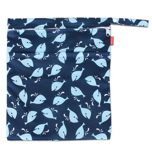 Damero 3Pcs Wet Dry Bag with 2 Zippered Pockets and Snap Handle for Cloth Diaper, Swimsuit, Clothes, Ideal for Travel, Exercise, Daycare, Roomy an...