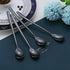 Black Long Handle Spoon, Coffee Stirrers, Premium Stainless Steel Ice Tea Spoons, Ice Cream Spoon, Cocktail Stirring Spoons, Set of 6 (Black)...