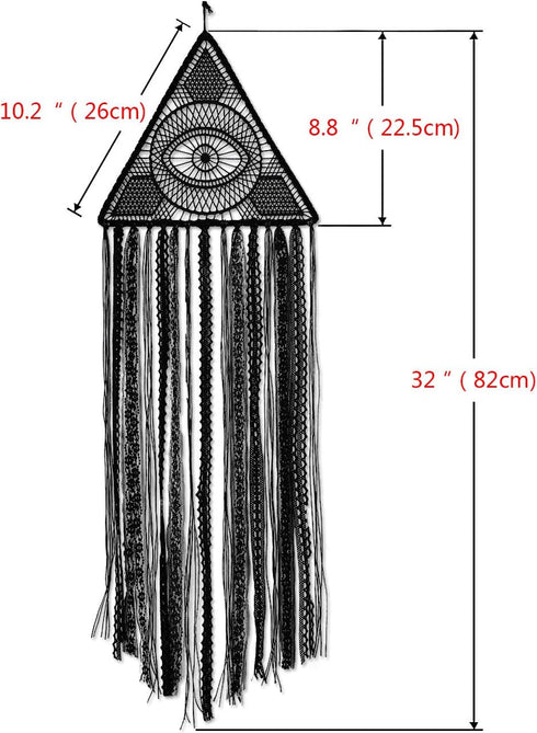 Dremisland Evil Eye Dream Catcher - Large Pure Black Boho Wall Hanging Ornament Gift...