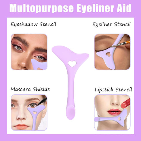 3Pcs Eyeliner Stencils Silicone Winged Tip Eyeliner Eyebrow Eyelash Pencil Stencil Reusable Eyeshadow Applicators Tool Eyeshadow Eyelash Eyeliner ...