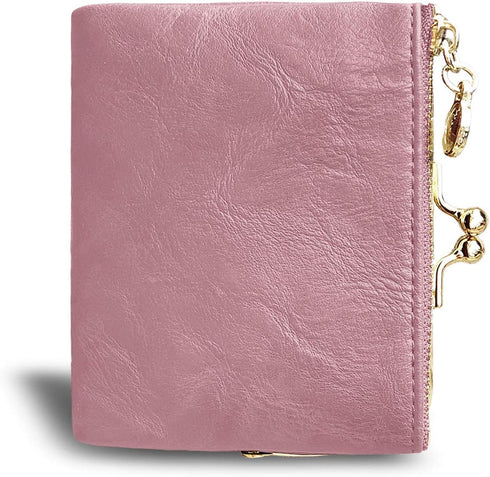 AOXONEL Womens Wallet Small Rfid Ladies Compact Bifold Leather Vintage Coin Purse With Zipper and Kiss Lock...