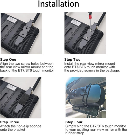Haloview RVMB02 Mirror Mount BT7/BT6 Touch Monitor Rearview System...
