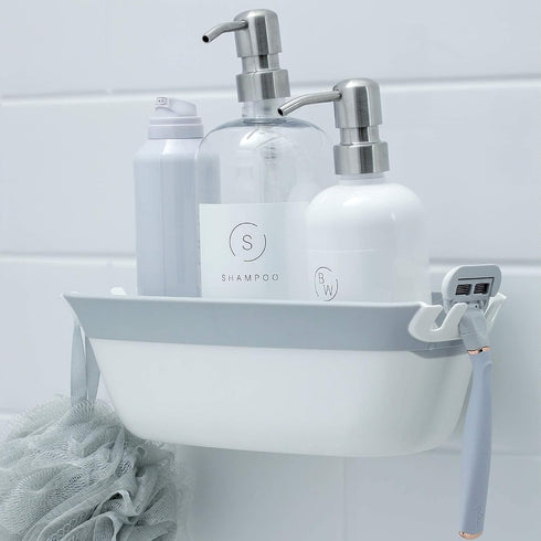 SlipX Solutions Patented Power-Lock Shower Organizer Caddy w/Suction Cups | Rust Free Shelf | Basket Holds Up to 22lbs for Shampoo, Soap, & Hooks ...