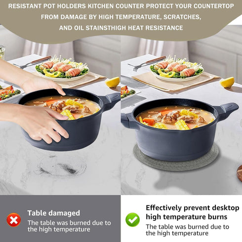8" Trivet Mats Set for Hot Dishes, Hot Pots and Pans, 6 Heat Resistant Pot Holders, Anti Stain Hot Pads,Thick Heat Resistant Large Coaster, Home E...