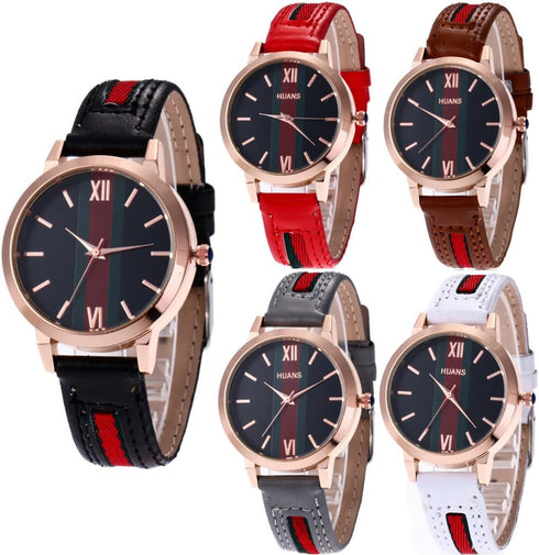CdyBox Wholesale 5 Pack PU Leather Watch Analog Quartz Wristwatches for Women Men Lady Teen Girl...