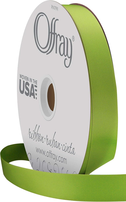 Berwick Offray 7/8" Wide Double Face Satin Ribbon, Kiwi Green, 100 Yards...