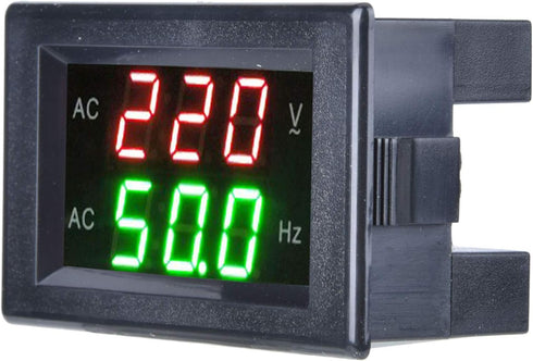 Voltage Frequency Meter, YB4835VF LED Digital Dual Display Ammeter Voltmeter Generator Tester AC Voltage Frequency Meter Measuring Tool(Black)...