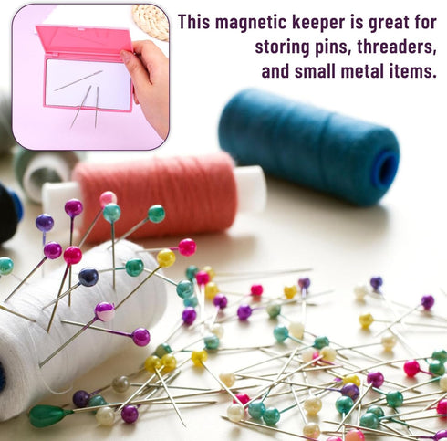FOUSNOW 40 Pcs Large Eye Sewing Needles with Magnetic Storage Box, 6 Sizes Hand Sewing Needles, Stainless Steel Sharp Darning Needles, Thread for ...
