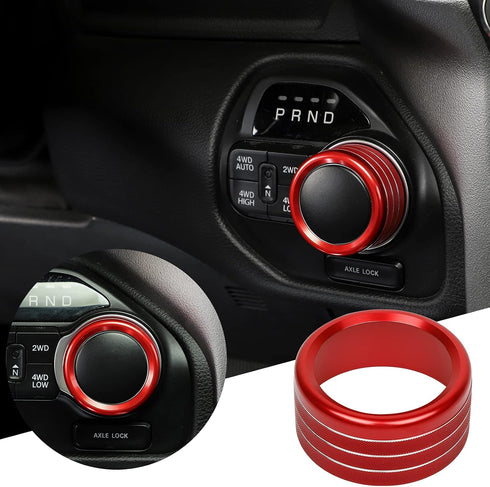 JWWY Gear Shift Shifter Switch Knob Cover Gear Selector Transmission Gearstick Gear Lever Knob Trim for Dodge 2018-2024+ 1500 RAM Special Editions...