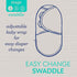 SwaddleMe Luxe Easy Change Swaddle, Ellie Elephant/Triangle Grey, Small/Medium (0-3 Months)...