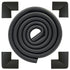 M2cbridge U Shape Extra Thick Furniture Table Edge Protectors Foam Baby Safety Bumper Guard 6.5 Ft (Black with 4 Corners)...
