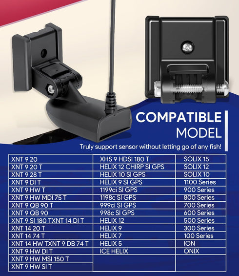 7400931 MHX XNT Transducer Bracket - Transducer Mount for XHS model transducers, Transom Mounting Hardware Kit Compatible with XNT 9 20, XNT 9 20 ...