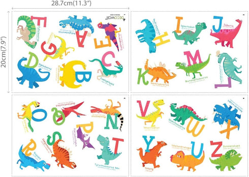 DECOWALL DS-8033 A-Z Dinosaur Alphabet (Small) Kids Wall Stickers Decals Peel and Stick Removable for Nursery Bedroom Living Room Art murals Decor...