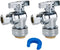 SUNGATOR 2-Pack Angle Stop Valve, Angle Water Shut Off Valve 1/2 x 3/8 Inch Compression, Toilet Water Valve, 1/4 Turn, No Lead Brass Push to Conne...