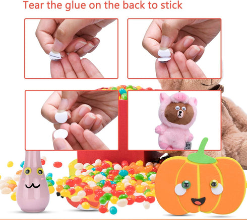 6mm-20mm Wiggle Eyes Self-Adhesive for Craft Stickers, Black and Colorful Googly Eyes for DIY Scrapbooking...