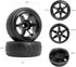 RC Station RC Drift Wheels and Tires Tyres 1/10 1/16 RC Wheels Preglued 4PCS 12mm Hex RC Wheels and Tires Tyres OD 2.58" with Foam Inserts for Tra...