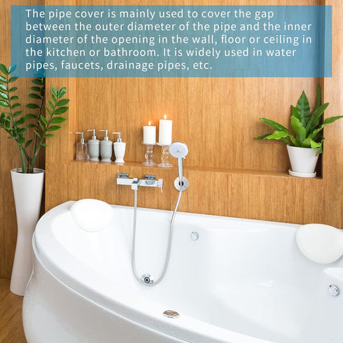 3 Pcs Stainless Steel Wall Split Flange Round Escutcheon Plate Floor and Ceiling Plate Cover Split Flange Plumbing Cover Plates Self Adhesive Spli...