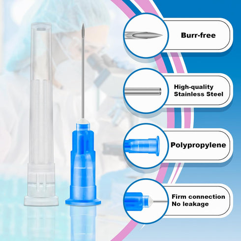 120Pcs 23Gauge Dispensing Needles 1 Inch with Cap Individually Wrapped Sealed for Scientific Labs, Measuring Refilling, Industrial Dispensing Acce...