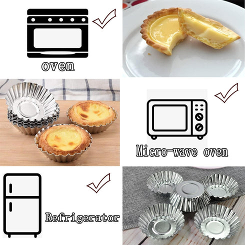Egg Tart Molds 32Pack Tart Pan 2.75inch, Mini Tart Tins Aluminium Mini Tart Pans for Baking (32Pack-2.75inch)...
