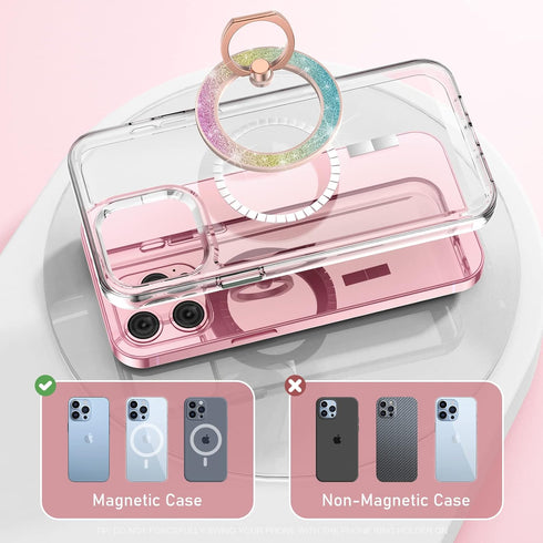 Mindsky Magnetic Phone Ring Holder for iPhone 15 14 13 12 Magsafe Accessories Adjustable Finger Phone Ring Grip(Removable When Wireless Charging)(...
