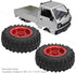 55mm/2.2in 1/10 Scale Rubber Tires & Wheel Rims AntiSkid Fit for D12 Model Parts (Red R)...