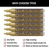 Gold Acrylic Paint Marker Pens - 2-3mm Medium Tip, 6 Pack Permanent Gold Water Based Paint Pen for DIY Projects, Paintings for Rock, Fabric, Wood,...