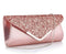 Women Glitter Sequins Envelope Evening Bag Handbag Party Bridal Clutch Purse...