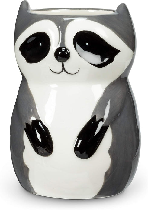 Abbott Collection 27-MINIKIN-473 Sitting Raccoon Planter/Vase-4" H, 4 inches H, Grey...