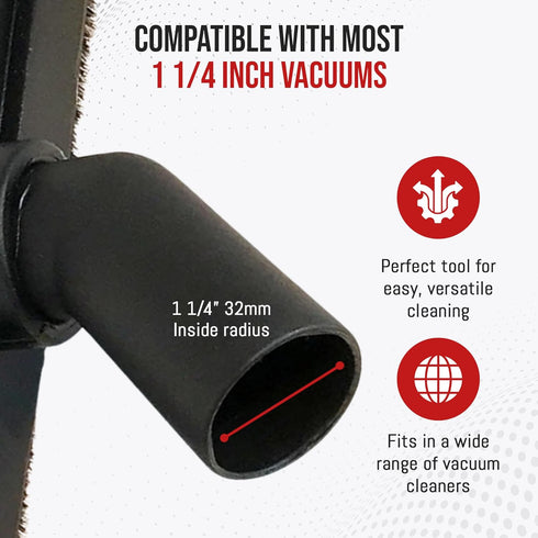 MP Maresh Products Vacuum Brush Attachment Compatible with Central Vac - Horse Hair Bristles for Thorough Cleaning, Bare Floor or Wall Brush, Repl...