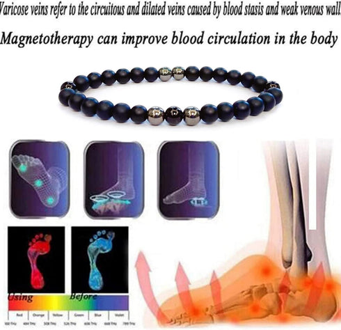 Anti Swe_lling Black Obsidian Anklet, Adjustable We_ight Loss Anklet Black Bracelet, Feng Shui Black Obsidian Anklet for Foot Pain Relief Jewelry ...